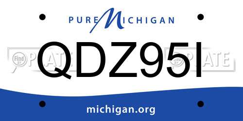 QDZ95I Michigan License Plate