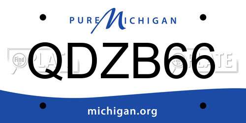 QDZB66 Michigan License Plate