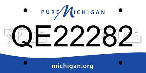 QE22282 Michigan License Plate
