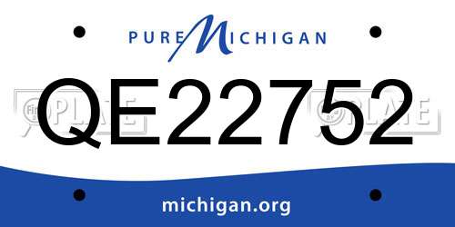 QE22752 Michigan License Plate