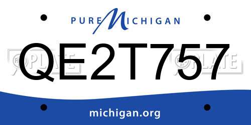 QE2T757 Michigan License Plate