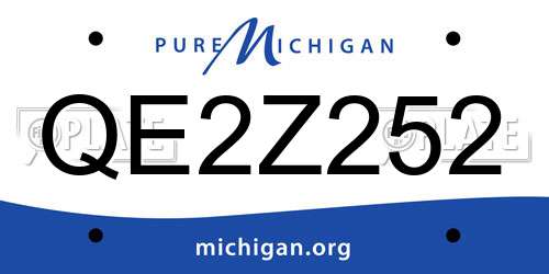 QE2Z252 Michigan License Plate