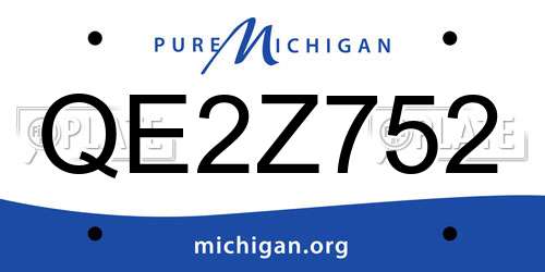 QE2Z752 Michigan License Plate