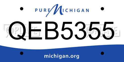 QEB5355 Michigan License Plate