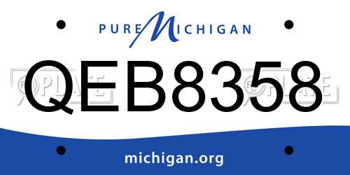 QEB8358 Michigan License Plate