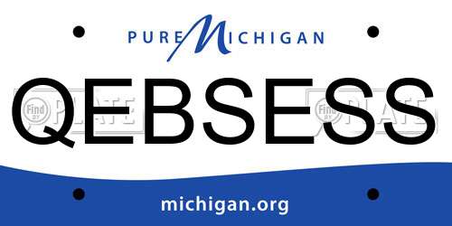 QEBSESS Michigan License Plate