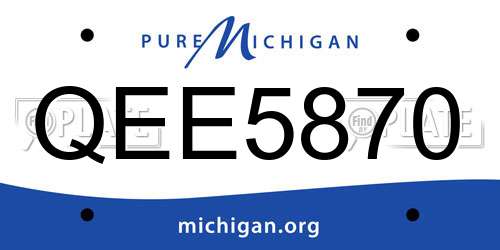 QEE5870 Michigan License Plate
