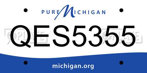 QES5355 Michigan License Plate