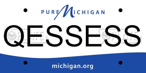 QESSESS Michigan License Plate