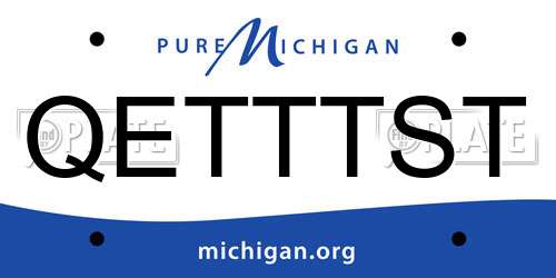 QETTTST Michigan License Plate