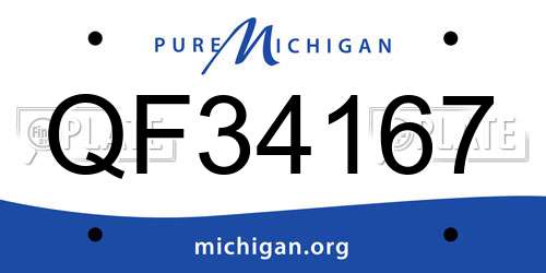 QF34167 Michigan License Plate