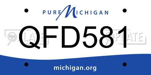 QFD581 Michigan License Plate