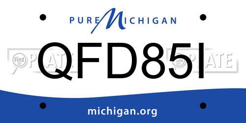 QFD85I Michigan License Plate
