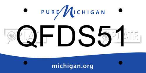 QFDS51 Michigan License Plate