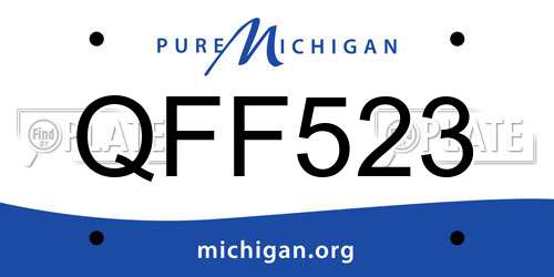 QFF523 Michigan License Plate