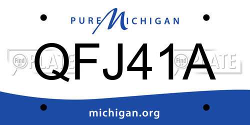 QFJ41A Michigan License Plate