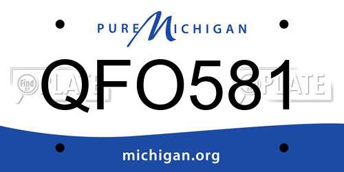 QFO581 Michigan License Plate