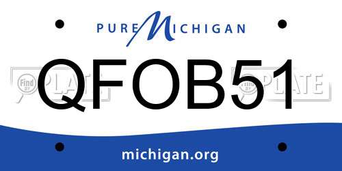 QFOB51 Michigan License Plate