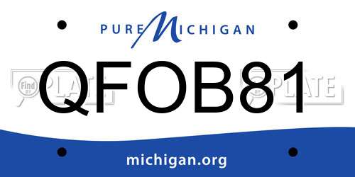 QFOB81 Michigan License Plate