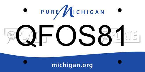 QFOS81 Michigan License Plate