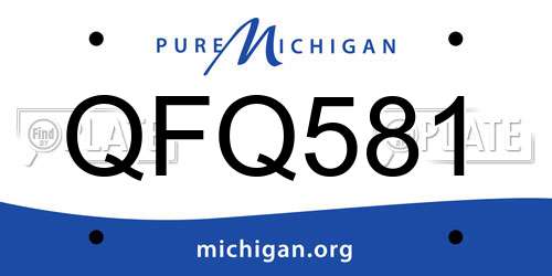 QFQ581 Michigan License Plate