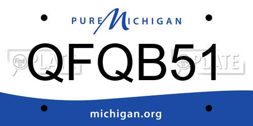 QFQB51 Michigan License Plate