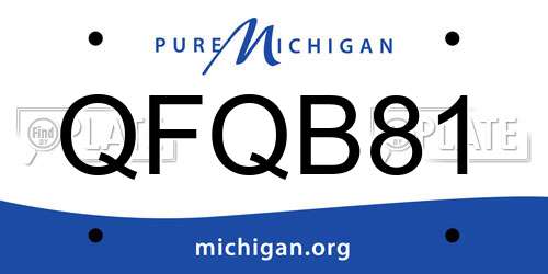 QFQB81 Michigan License Plate