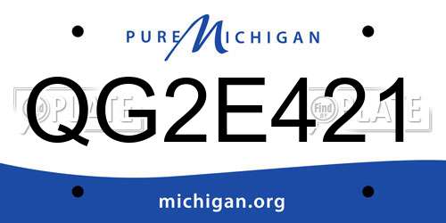 QG2E421 Michigan License Plate