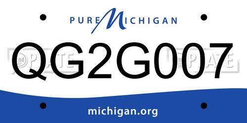 QG2G007 Michigan License Plate