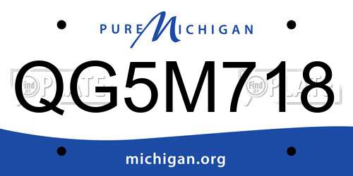 QG5M718 Michigan License Plate
