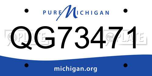 QG73471 Michigan License Plate