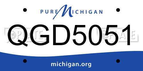 QGD5051 Michigan License Plate