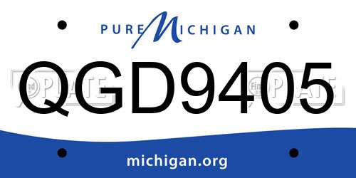 QGD9405 Michigan License Plate