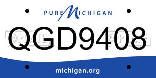 QGD9408 Michigan License Plate