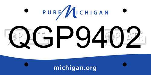 QGP9402 Michigan License Plate