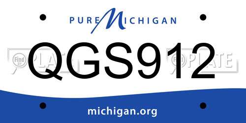 QGS912 Michigan License Plate