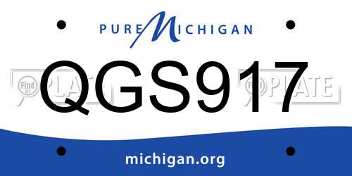 QGS917 Michigan License Plate