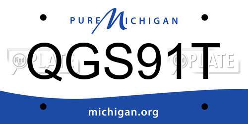 QGS91T Michigan License Plate