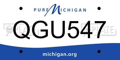 QGU547 Michigan License Plate