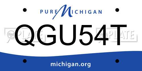 QGU54T Michigan License Plate