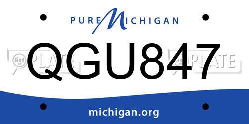QGU847 Michigan License Plate