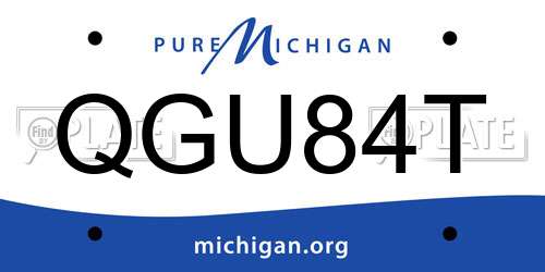QGU84T Michigan License Plate