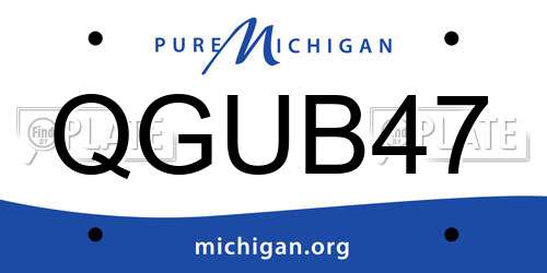 QGUB47 Michigan License Plate