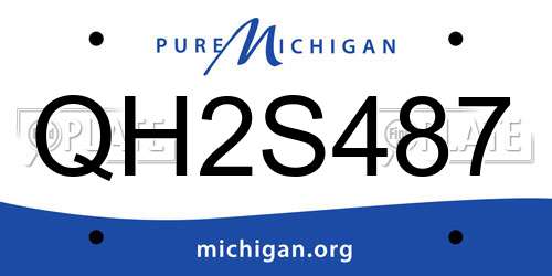 QH2S487 Michigan License Plate