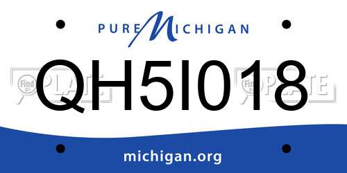QH5I018 Michigan License Plate