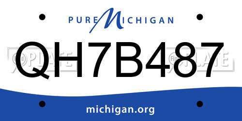 QH7B487 Michigan License Plate