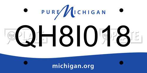 QH8I018 Michigan License Plate