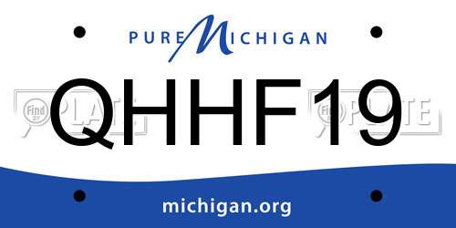 QHHF19 Michigan License Plate