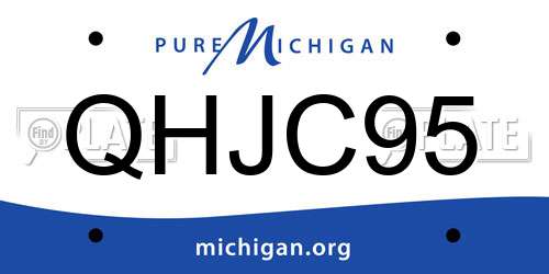 QHJC95 Michigan License Plate