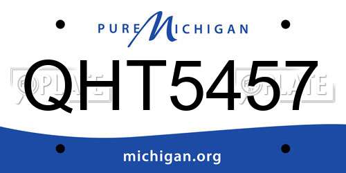 QHT5457 Michigan License Plate
